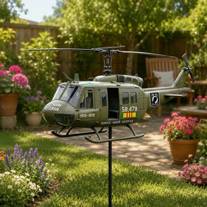Vietnam Veteran UH-1 Helicopter Wind Spinner