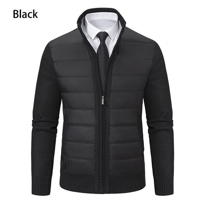 Men's CardiganFashion Patchwork knitted Zipper Stand Collar Thick Jackets