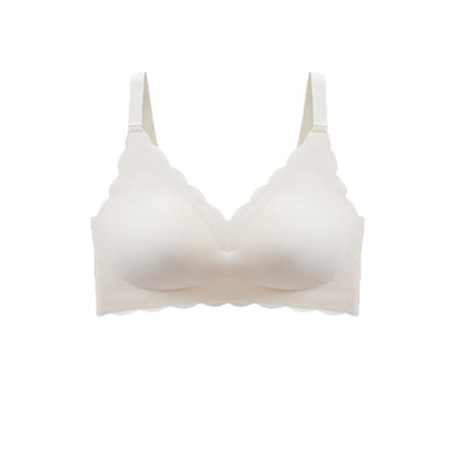 Women's Summer Thin No Steel Ring Underwear Gathered Seamless Full-Coverage T-Shirt Bra