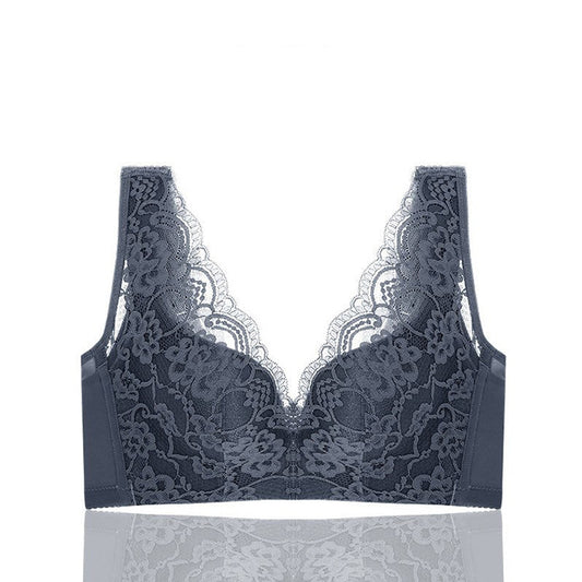 Women's Back Buckle Wireless Side Breast Drawing Bra