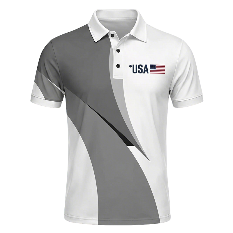 USA 250th Anniversary Print Casual Polo Shirt
