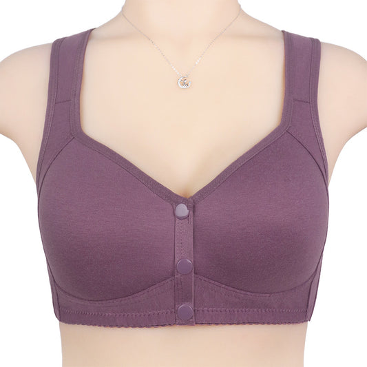 Ladies middle-aged and elderly shaped front button bra