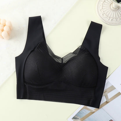 Women's Lace Wide Shoulder Strap Beautiful Back Bra